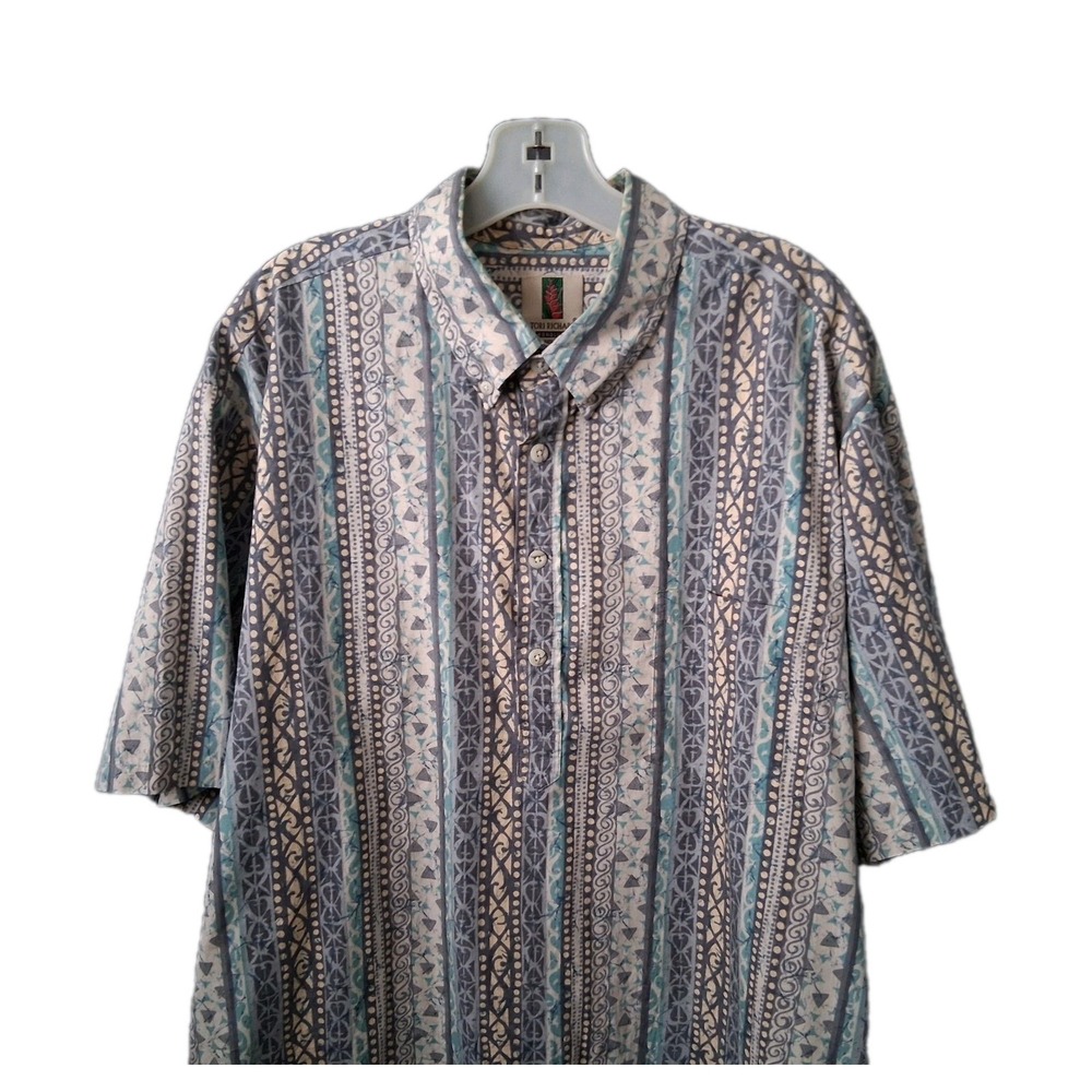 Vintage Tori Richard Men's XL Reverse Print All Over Hawaiian Popover Shirt - Picture 3 of 13